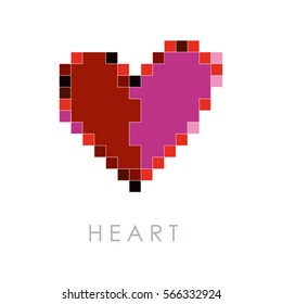 Heart Pixel of the particle vector icon.