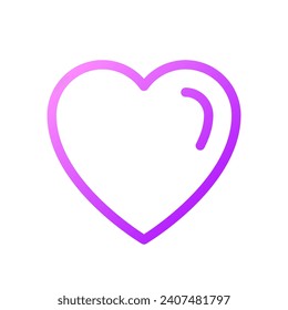 Heart pixel perfect gradient linear ui icon. Tender feelings. Healthcare and wellness. Social media like. Line color user interface symbol. Modern style pictogram. Vector isolated outline illustration