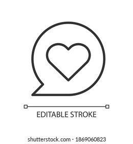 Heart pixel perfect linear icon. Printing process. Giving likes to everyone. Love things. Thin line customizable illustration. Contour symbol. Vector isolated outline drawing. Editable stroke