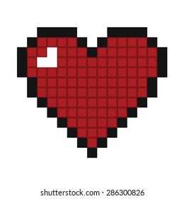 heart pixel vector icon