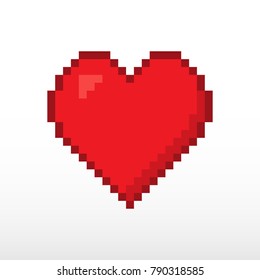 Heart pixel vector icon.