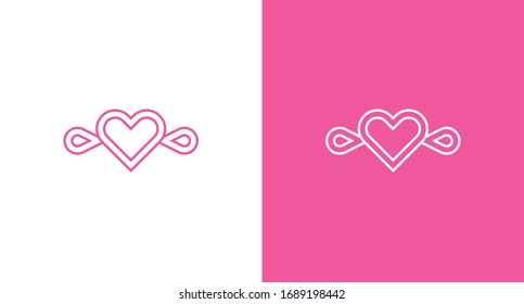 Heart + Place logo template vector concept