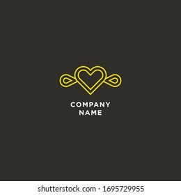 Heart + Place logo template vector concept