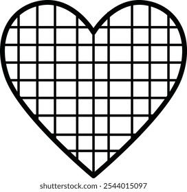 Heart in Plaid Vector Icon Design