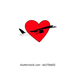 Heart of plane airport