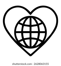Heart with planet icon on white background vector
Vector icon