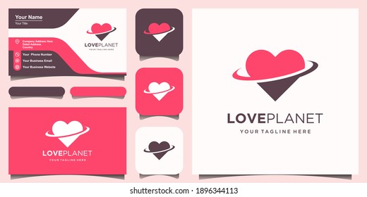 Heart of Planet vector logo design