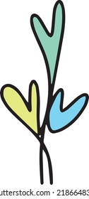 
Heart plant icon abstract flower line art symbol for nature, love, ecology and environment in a flat color glyph illustration