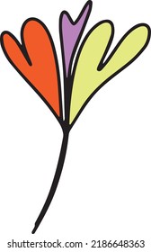 
Heart plant icon abstract flower line art symbol for nature, love, ecology and environment in a flat color glyph illustration