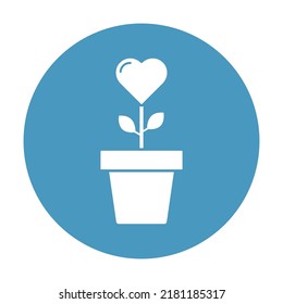 Heart Plant Pot Vector icon which is suitable for commercial work and easily modify or edit it

