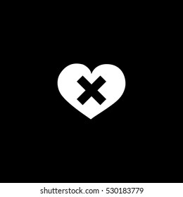 heart plaster icon, isolated, white background