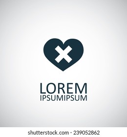 heart plaster icon on white background 