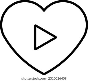 heart play game play button arrow Outline