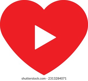 heart play game play button arrow Flat