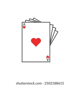 Corazón como Ilustración vectorial de juego del paquete de la tarjeta aislada en el fondo blanco, diseño plano simple del icono. 