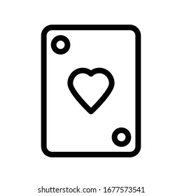 heart playing card vector thin line icon 