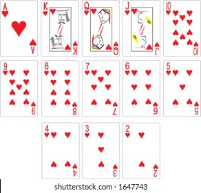 Heart Playing Cards, Vector Format