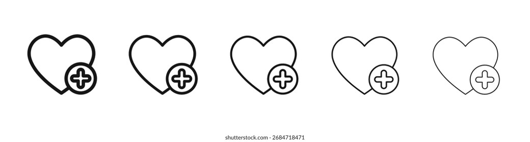 Signo de Vector blanco y negro del icono del corazón más