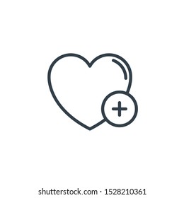 heart plus icon line design image illustration