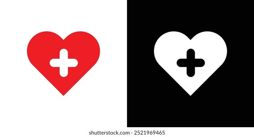 Conjunto de iconos Heart plus Ilustración vectorial