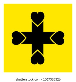 heart plus logo icon vector