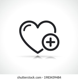 heart with plus sign icon