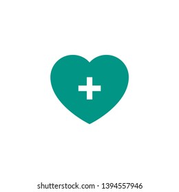 heart with plus symbol for healthcare icon design. medical vector illustration