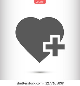 heart a plus vector icon 