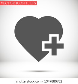 heart a plus vector icon 