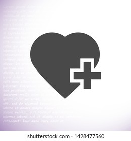 heart a plus vector icon  , Lorem ipsum Flat design