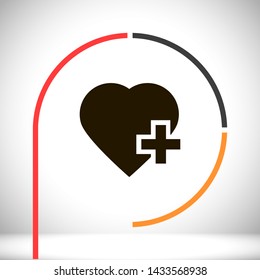 heart a plus vector icon  , Lorem ipsum Flat design