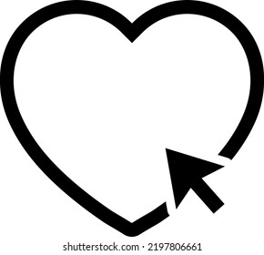 Heart and pointer icon : vector
