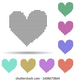 Heart points in multi color style icon. Simple glyph, flat vector of heart icons for ui and ux, website or mobile application
