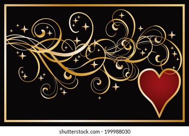 Heart poker banner, vector illustration