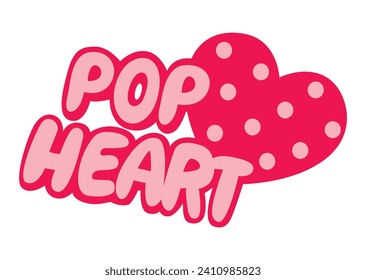 heart with polka dots and funny text svg