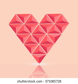 Heart Polygon Background,Valentines