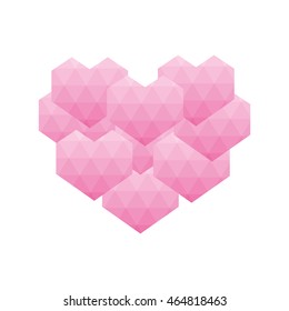 heart polygonal love romantic passion icon. Isolated and flat illustration. Vector graphic