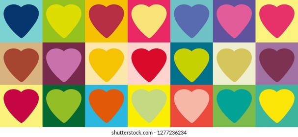Heart pop art pattern