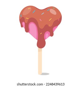 Heart popsicle flat sticker is up for premium use 