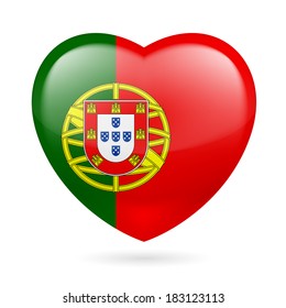 Heart with Portuguese flag colors. I love Portugal 