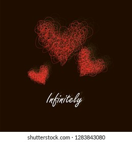 Heart for postcard infinitely
