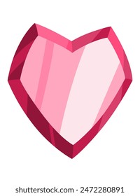 Corazón de piedra preciosa icono del juego. Vector de dibujos animados juego ui symbol. Gui de la computadora del rpg o juego móvil