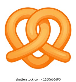 Heart pretzel icon. Cartoon of heart pretzel vector icon for web design isolated on white background