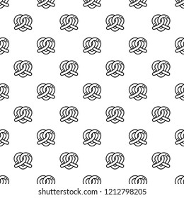 Heart pretzel pattern seamless repeat background for any web design