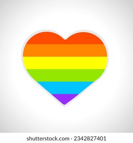 Heart with pride flag colors. LGBT flag