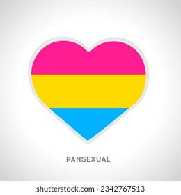 Heart with pride flag colors. Pansexual flag