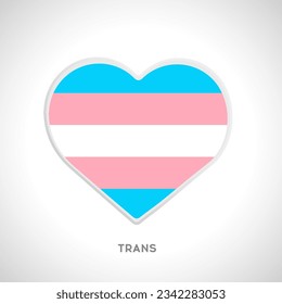 Heart with pride flag colors. Trans flag