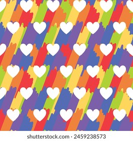Heart Pride illustration Vector Seamless Pattern Art For Celebrate LGBT People
