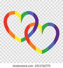 Heart in Pride Month ,isolated on transparent background , illustration Vector EPS 10
