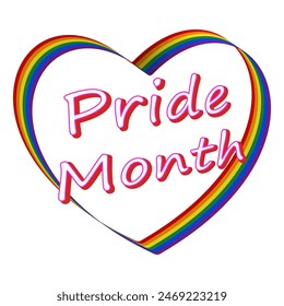 heart of pride month. Used for decoration, advertising design, websites or publications, banners, posters and brochures, screen printing of shirts, making icons.